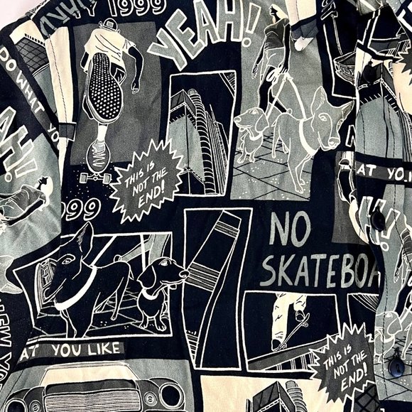 Zara Relaxed Fit Graphic Skateboarding Print Button-Up Shirt Size Small EUC! - Picture 9 of 14